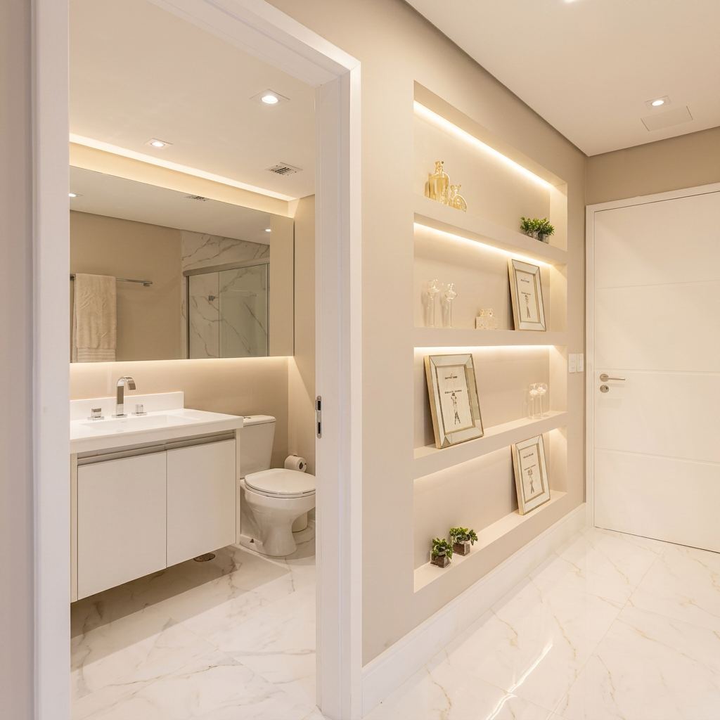 Parede de drywall com acabamento impecável em apartamento